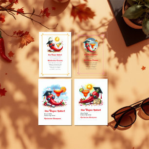 Hot-Pink One Degree Hotter Graduation Party Acrylic Invitations