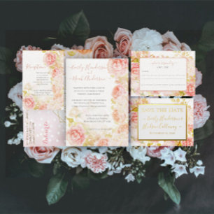 Red Heart Roses Wedding Invitation