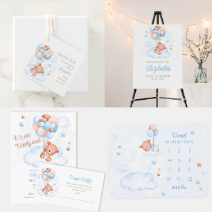 Teddy Bear in the Sky Baby Shower Address Label Return Address Label