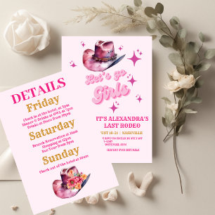 Pink Cowgirl Nashville Let's Go Girls Bachelorette Classic Round Sticker