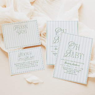 Oh Baby Vintage Preppy Boy Baby Shower Invitation