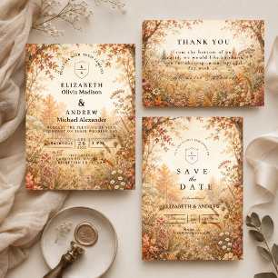 Whimsical Fall Woodland Wedding RSVP Card