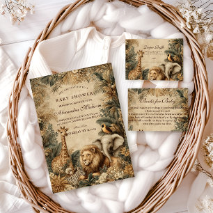 Boho Safari Animals Baby Shower Invitation