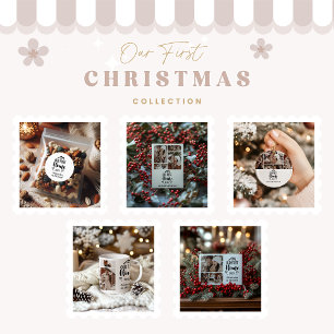 Minimialist Christmas Our First Home Classic Round Sticker