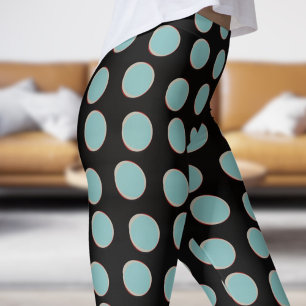 Stylish Yellow and Lazer Lemon Polka Dot Pattern Leggings
