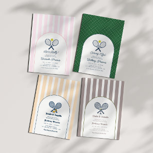 Preppy Serving Age Tennis Birthday Party Invitation
