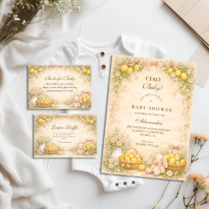 Italian Lemon Bunny Garden Baby Shower Napkin