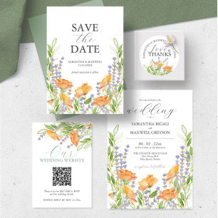 Watercolor Wildflower Maximalist Wedding Theme Invitation