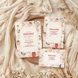 Strawberry Baby Shower   Berry Sweet  Invitation