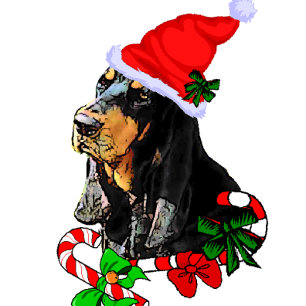 Black and Tan Coonhound Christmas Gifts Holiday Card