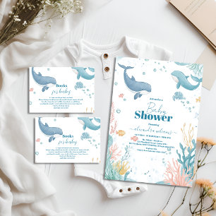 Modern Under the Sea Gender Neutral Diapper Raffle Enclosure Card