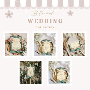 Vintage Art Nouveau Lotus Wedding Invitation