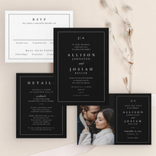Budget Black and White Photo Wedding Invitation