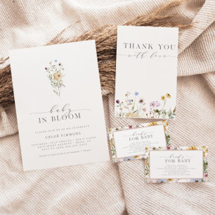 Spring Floral Baby in Bloom Baby Shower Thank You Card