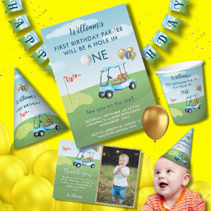 Hole In One Boy Golf Par-tee 1st Birthday  Bunting
