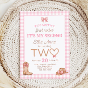 Pink First Rodeo 1st Birthday Invitation