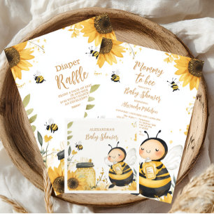 Mummy to Bee Floral  Baby Shower Invitation