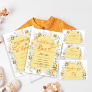 Bee and Floral Cute Baby Shower Invitation