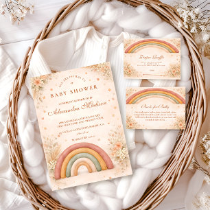Modern Boho Rainbow Diapper Raffle Enclosure Card