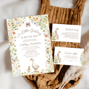 A Little Gosling Boho Baby Shower Invitation