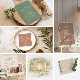 modern script sage green baby shower bring a book business card