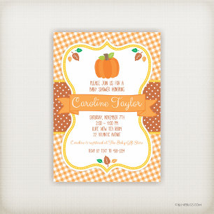 Fall Pumpkin Baby Shower Diaper Raffle Ticket Enclosure Card