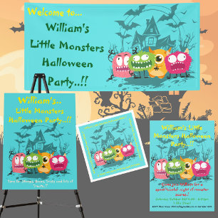 Kids Little Monsters Halloween Party Poster