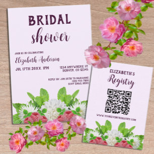 Garden Dahlia Bridal Shower Registry Enclosure Card