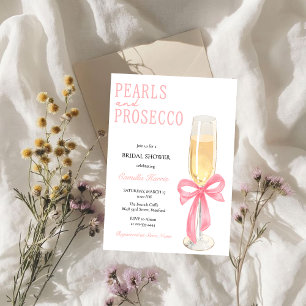 Pink Pearls & Prosecco Bridal Shower Mimosa bar Poster