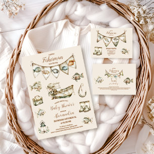 Little Fisherman Fishing Baby Shower Paper Plate