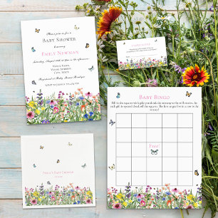 Boho Summer Wildflower Baby Shower Invitation