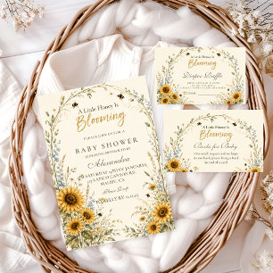 Custom Sunflower Honey Bee Baby Shower Invitation