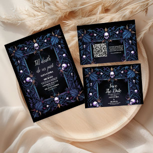 Floral Gothic Halloween Wedding Save The Date