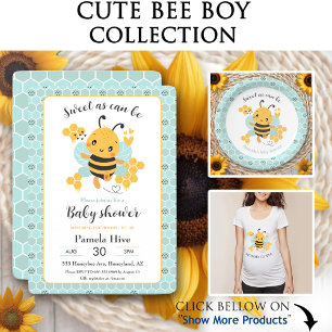 Sweet as Can Bee Baby Boy Baby Shower Invitation