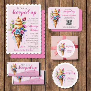 She's Been Scooped Up Ice Cream Bridal Shower  Classic Round Sticker