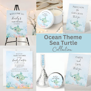 Sea Turtle Baby Shower Invitation - Blue Ocean