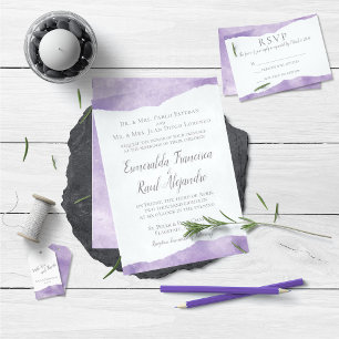 Lavender Watercolor Wedding Invitation