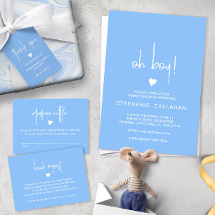 Blue Books For Baby Ticket For Baby Boy Shower Card