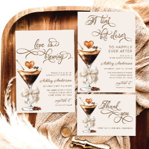 Espresso Martini Love Is Brewing Bridal shower Invitation