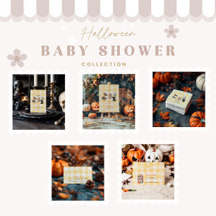 Cozy Patchwork Halloween Diapper Raffle Enclosure Card