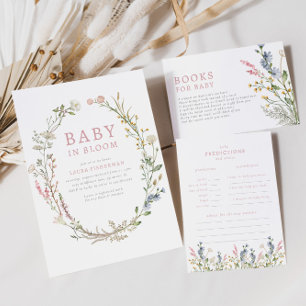 Baby in Bloom Spring Wildflower Floral Baby Shower Invitation