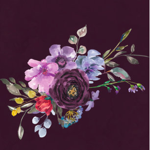 Plum Violet Peony Rustic Wedding Shower Invites 