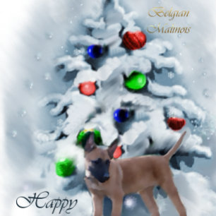 Belgian Malinois Christmas Gifts Holiday Card