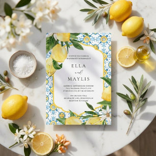 Mediterranean Lemon Wedding Ceremony Program  