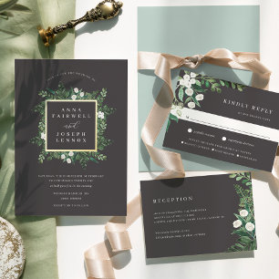 Greenhouse   Watercolor Botanical Meal Choice RSVP Card