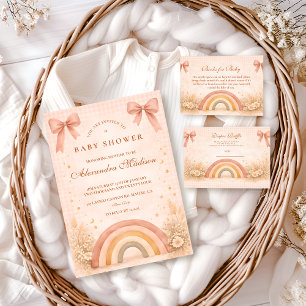 Terracotta Boho Rainbow Baby Shower Baby Shower Invitation