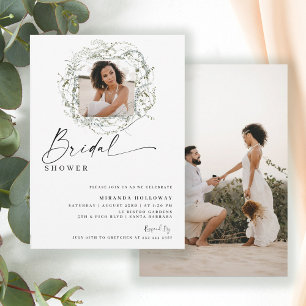 Budget Eucalyptus Gold Calligraphy Bridal Shower 