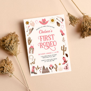 Western First Rodeo Wild West Cowboy Pink Birthday Paper Cups