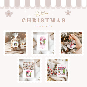 2 Photo Checkered Merry & Bright Christmas Holiday Card