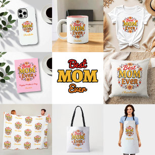 Best Mum Ever   Floral Wreath   Cute Mother's Day Tote Bag